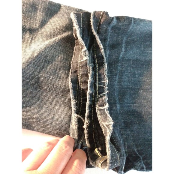 Levi's 518 Superlow Boot Cut Jeans Women Junior 11M Med Wash Distressed Patches - Picture 3 of 9